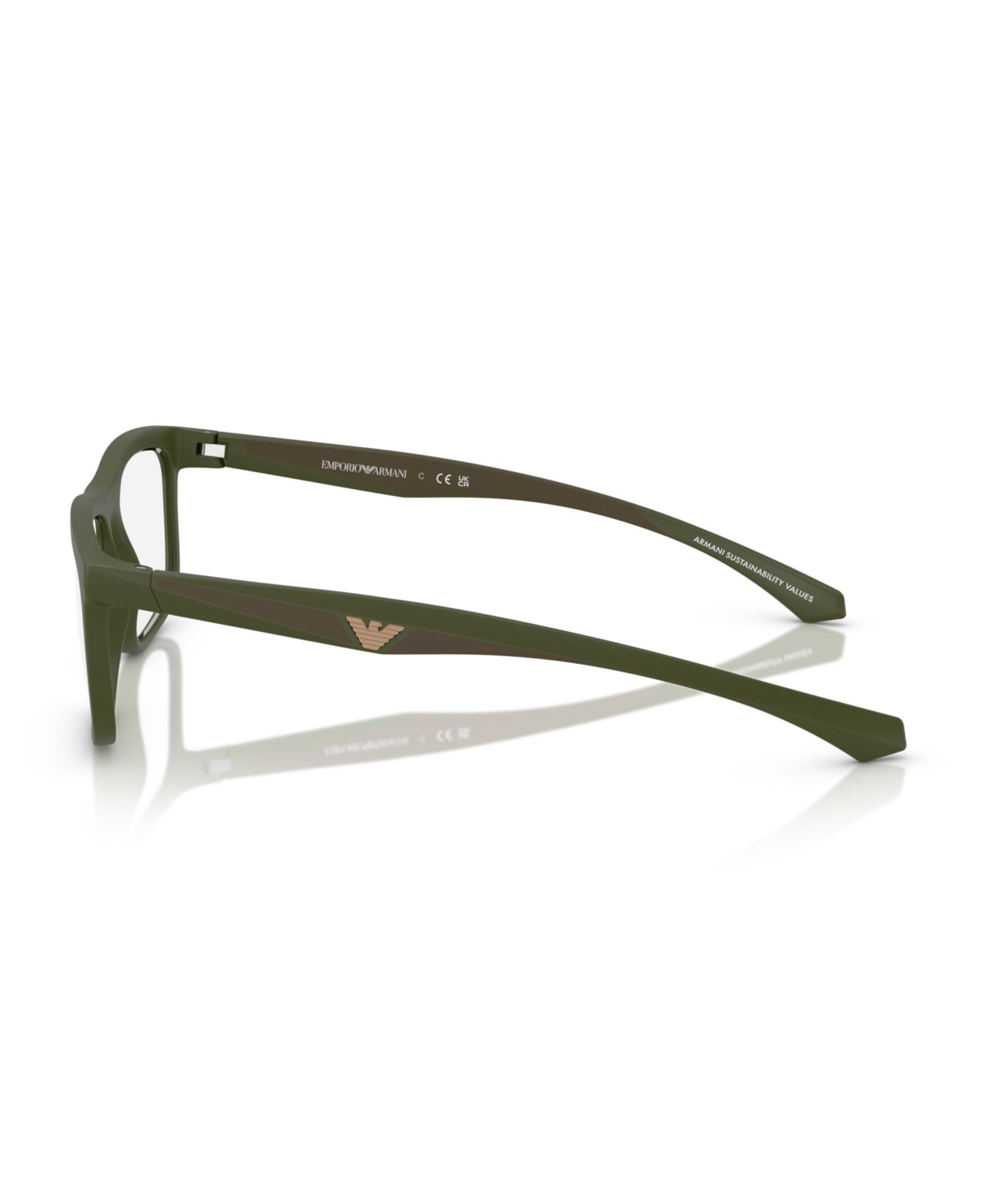 Мужские очки Emporio Armani Man Square Plastic EA3246 Eyeglasses, цвет: Матовый зелёный — фото 3