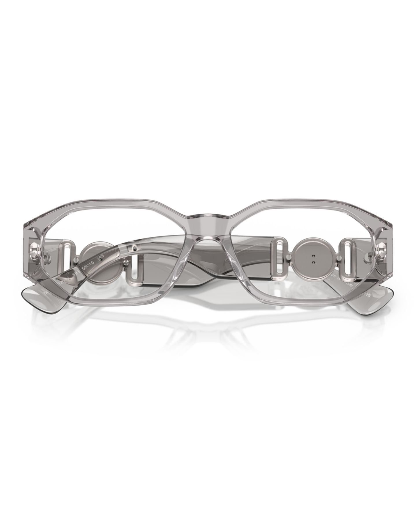 Мужские очки Versace Man Irregular Plastic VE3320U Biggie Eyeglasses, цвет: Серый прозрачный — фото 5