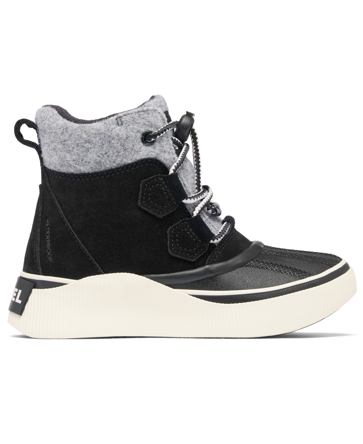 Sorel Youth Out N About Iv Chillz Waterproof Booties In Black,chalk
