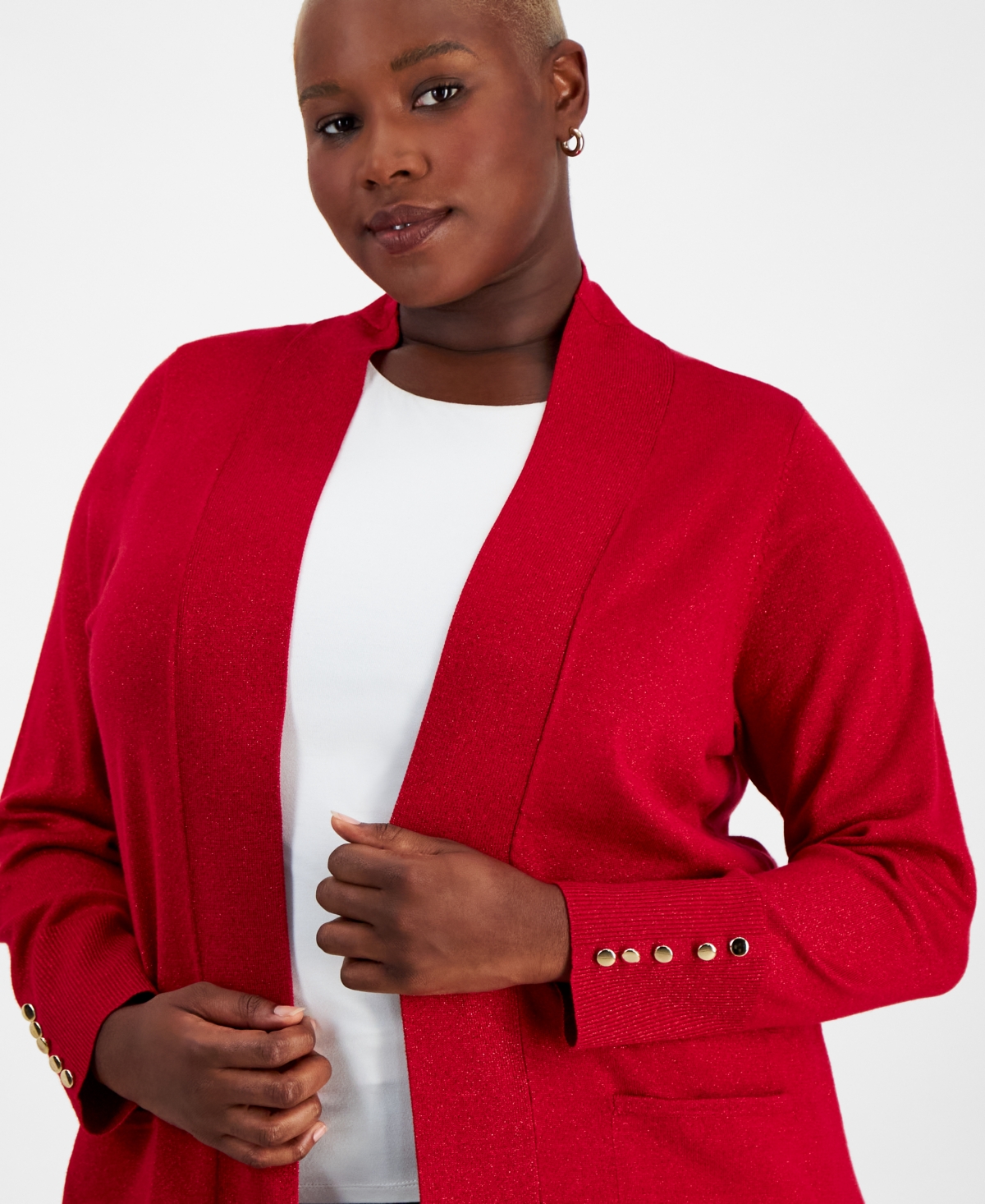 Macy's red cardigan hotsell