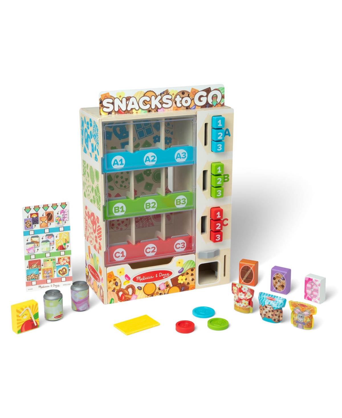 MELISSA & DOUG SORT, STOCK & SELECT WOODEN VENDING MACHINE PLAYSET 