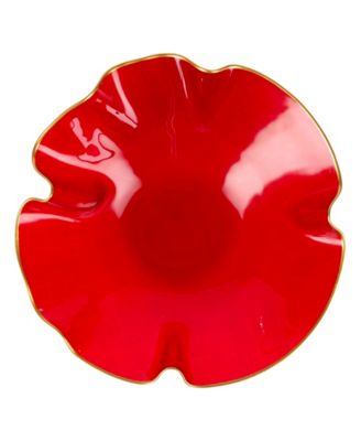 Holiday Glass Medium Ruffled Bowl