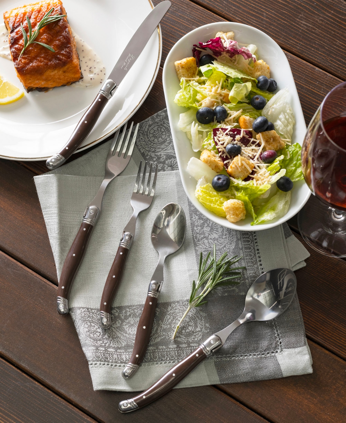 French Home Laguiole 20-piece Flatware Set In Chocolate Brown