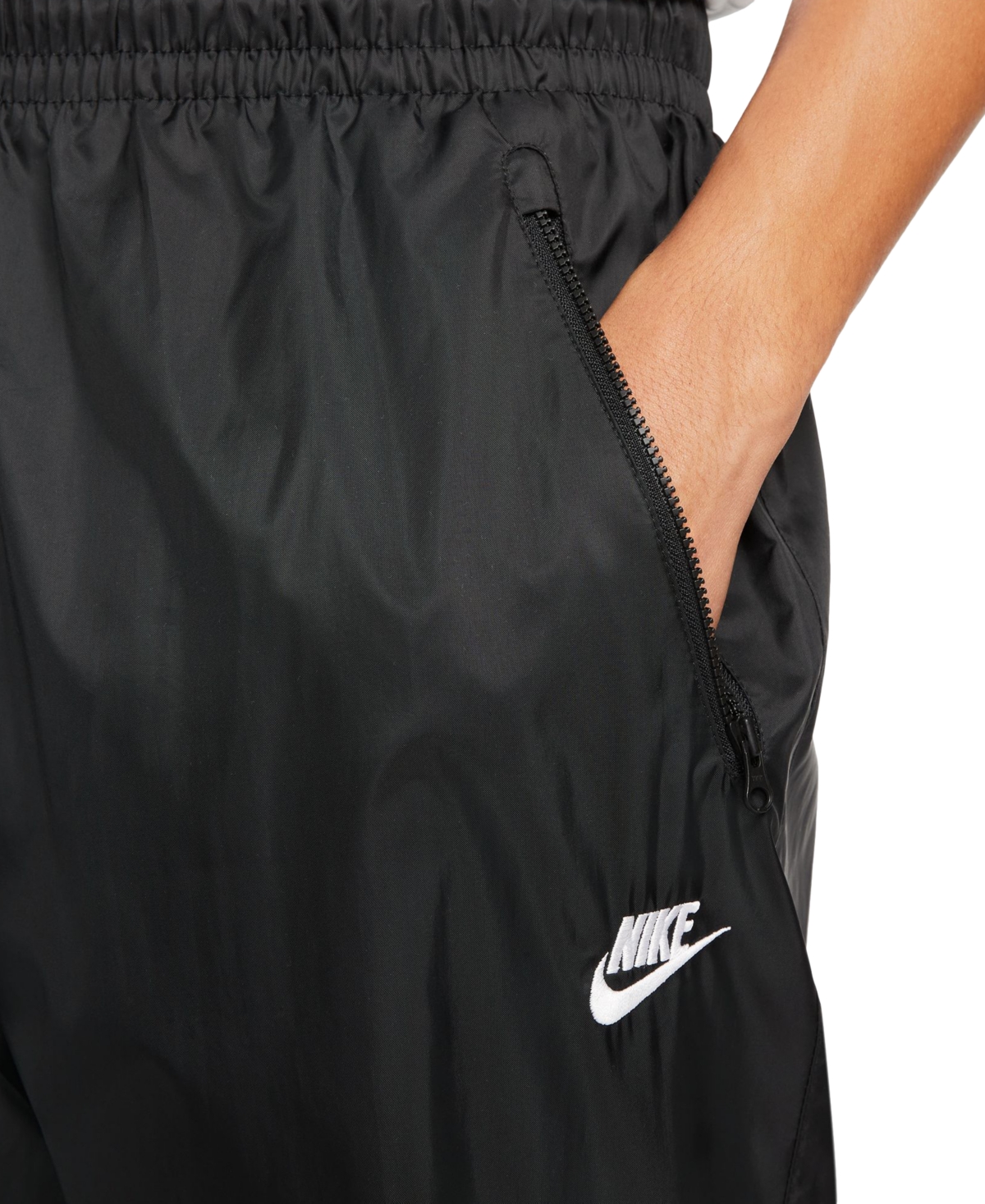 Nike Men's Windrunner Woven Lined Pants In Black,black,white