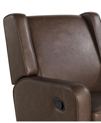 31.8"W Leather Ellicott Swivel Rocker Recliner