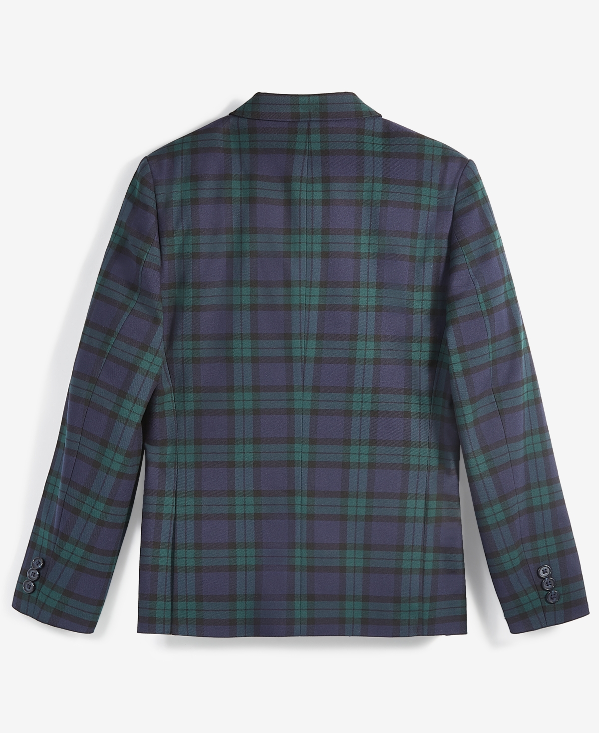 B by Brook Brothers Big Boys Plaid Double-Breasted Jacket -green