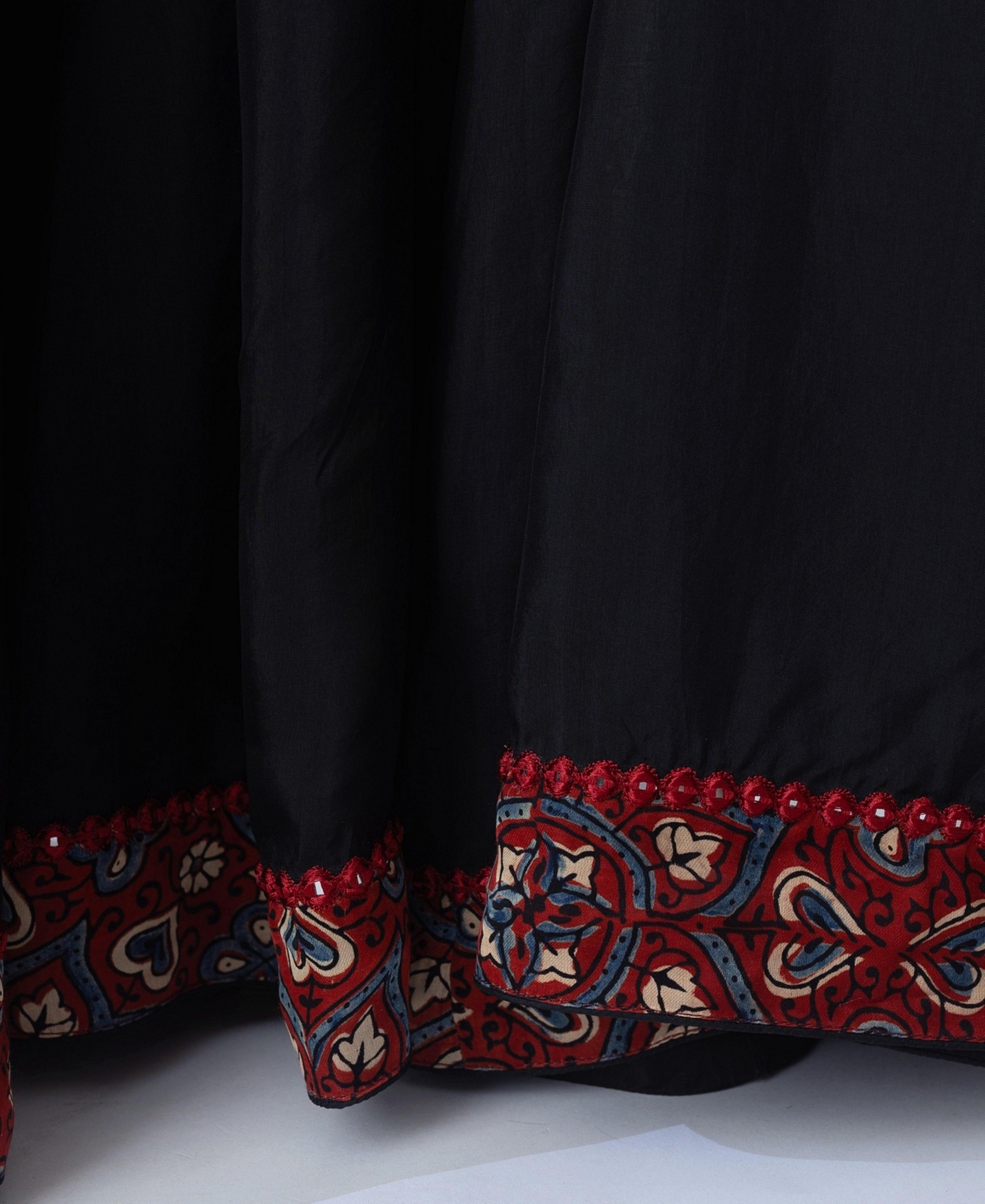 Raas Women's Full Flare Palazzo Pants with Hand Embroidered Halter Crop Top