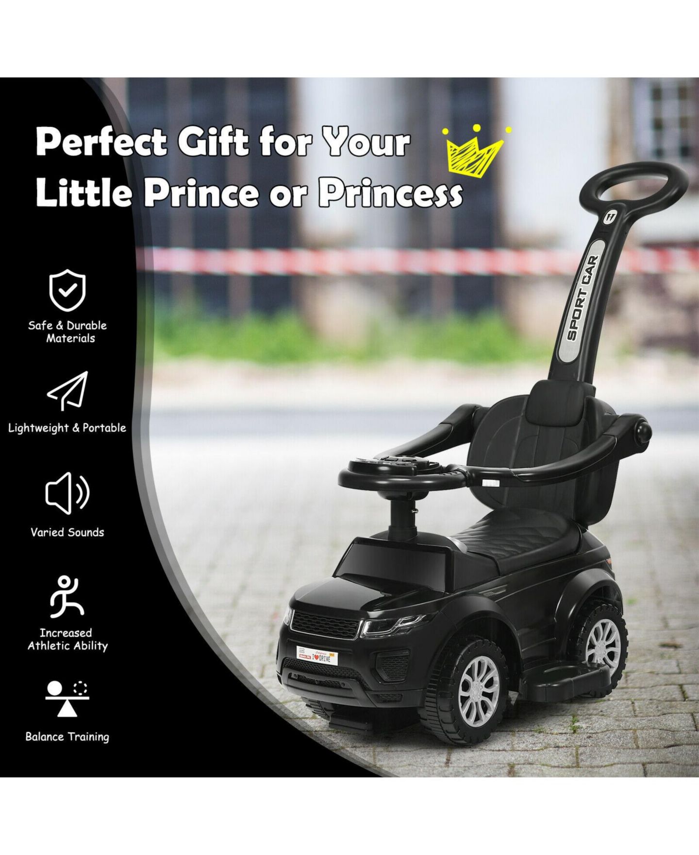 Детская игрушка SUGIFT 3-in-1 Ride-on Push Car with Music, 35"L x 17"W x 33"H, 55 lb. Capacity, Ages 1+ — фото 8