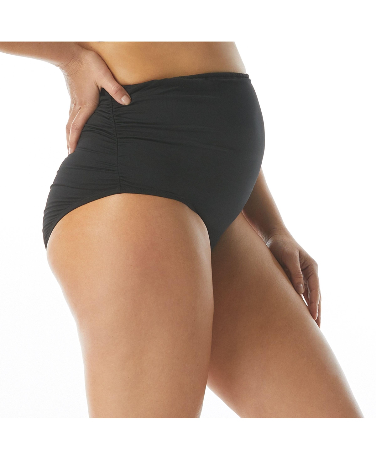 Maternity Swim Abigail High Waist Bikini Bottom - 001-black