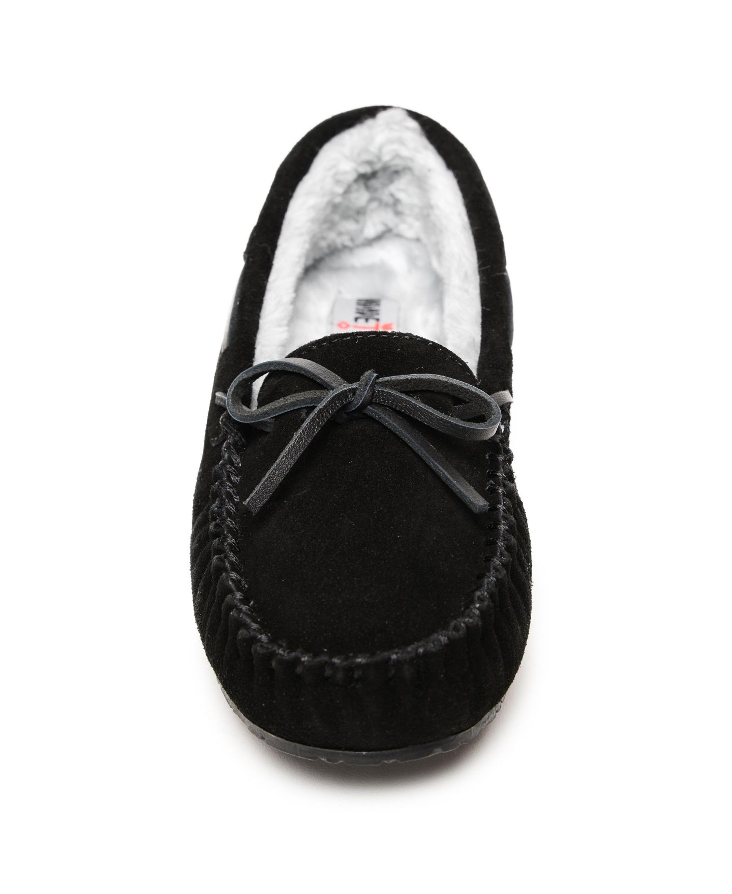 Женские тапочки Minnetonka Comfy Moc Slipper, цвет: Чёрный — фото 5