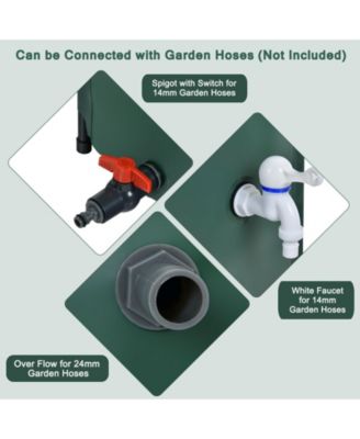 100-Gallon Portable Rain Barrel Water Collector Tank with Spigot and Filter