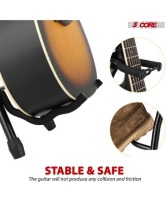 5Core Guitar Stool Adjustable Backrest Piano Chair 3.15" Padded Seat Music Stand