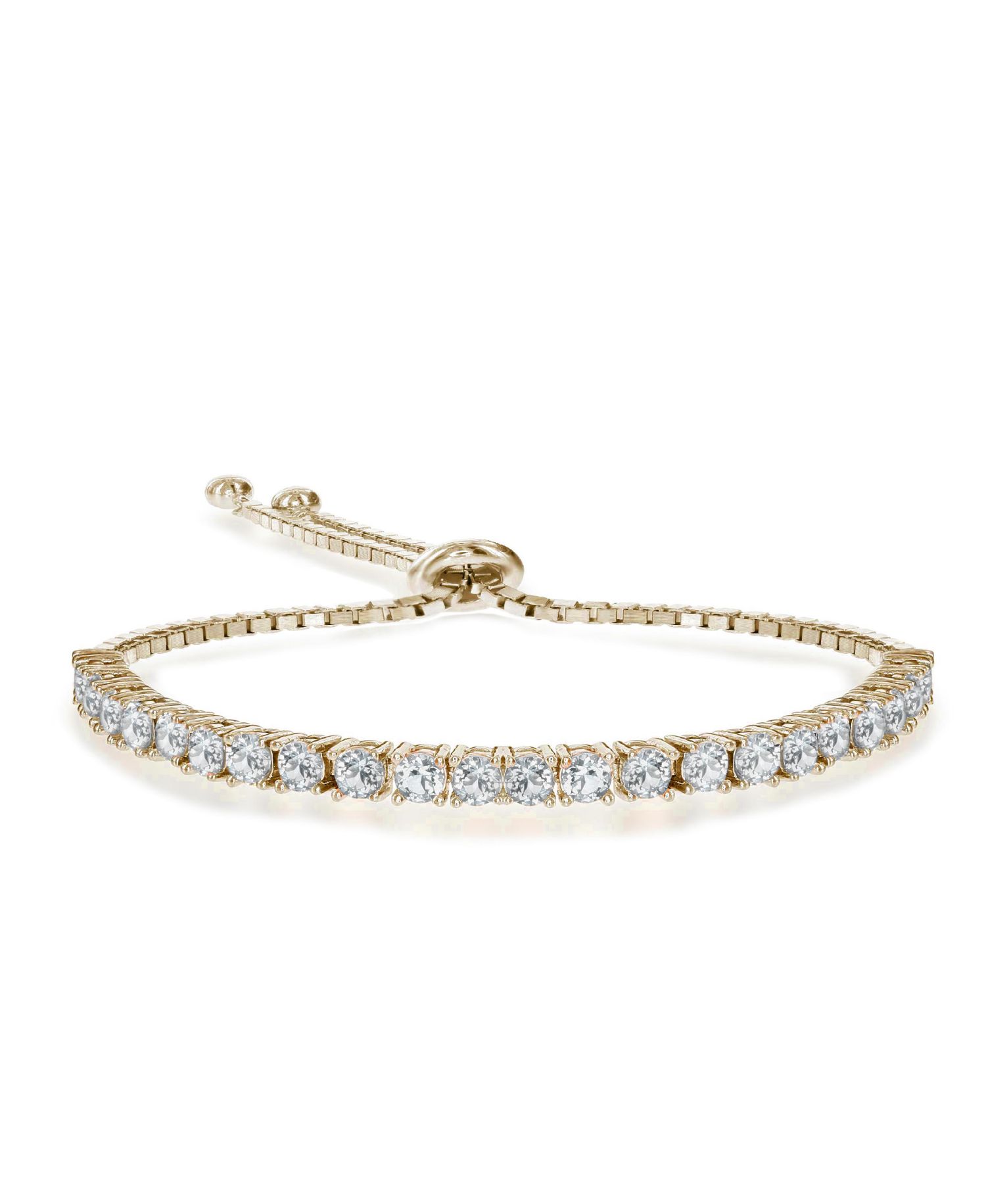 Delicate Cubic Zirconia Bolo Adjustable Tennis Bracelet