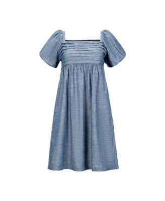Women's Organic Ruched Bodice Chambray Dress