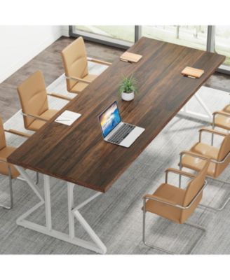 78.7-Inch Executive Desk, Large Computer Office Desk Workstation, Modern Study Writing Table Business Furniture for Home Office