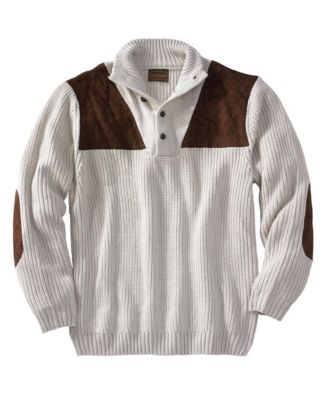 Men's by KingSize Patch Sweater with Mock Neck