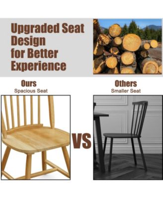 Set of 2 Vintage Windsor Wood Chair with Spindle Back for Dining Room