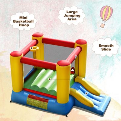 Inflatable Bouncer Kids Bounce House Jumping Castle Slide w/ 480W Blower