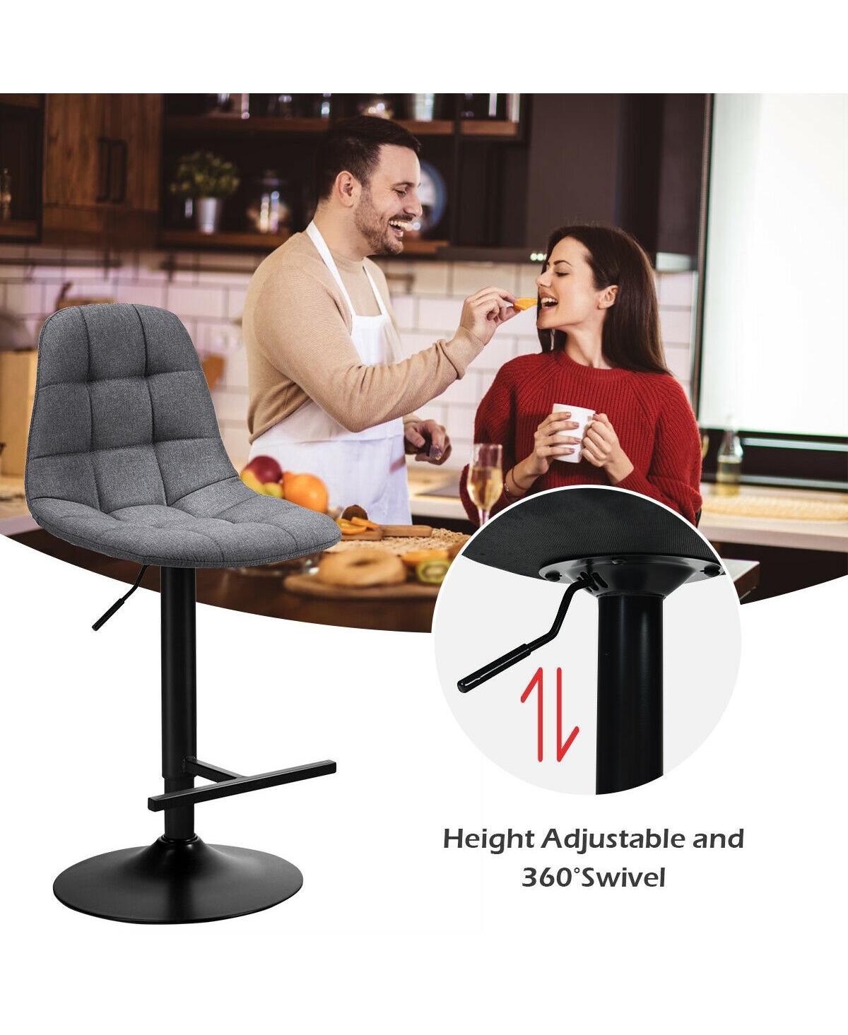 Sugift Height Adjustable Modern 360 Degrees Swivel Barstools with Footrest