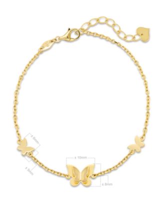 Butterfly Chain Bracelet in 14K Gold, 6.5 in adj to 7.5 in, approx. 2.9 grams