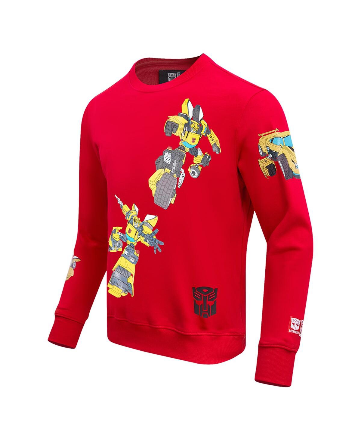 Freeze Max Men's And Women's Bumblebee Transformers Happy And Together Pullover Sweatshirt In Red