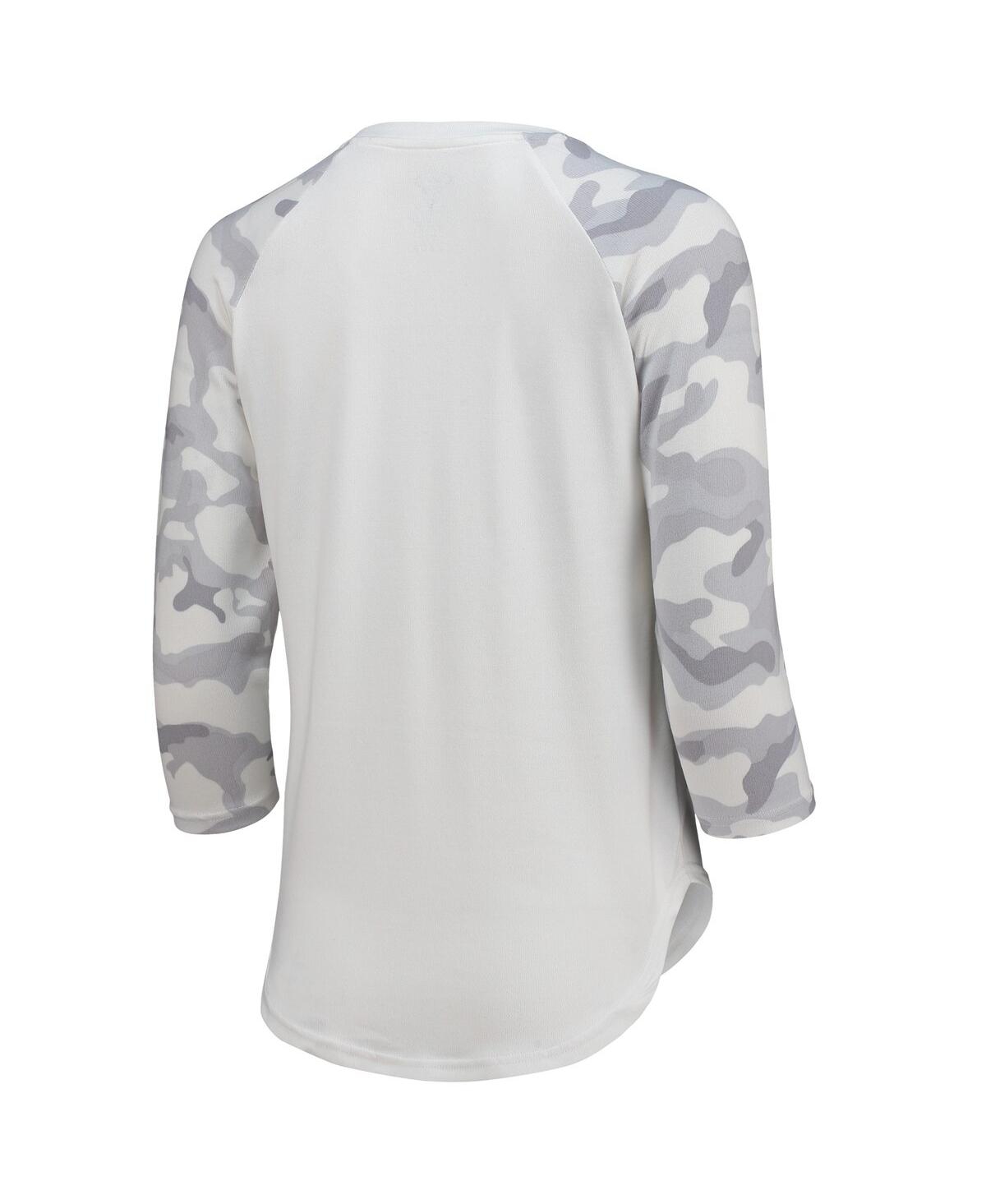 Shop Concepts Sport Women's White/gray Atlanta United Fc Composite 3/4-sleeve Raglan Top In White,gray