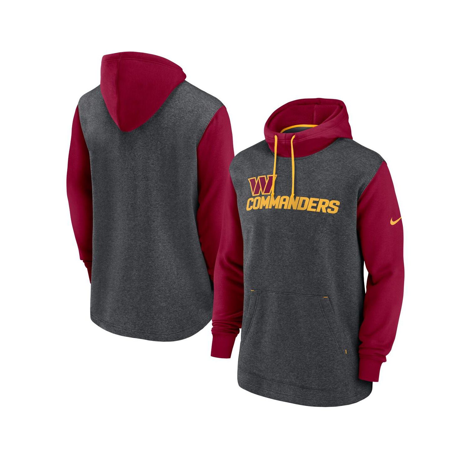 Men's Heathered Charcoal/Burgundy Washington Commanders Surrey Legacy Pullover Hoodie