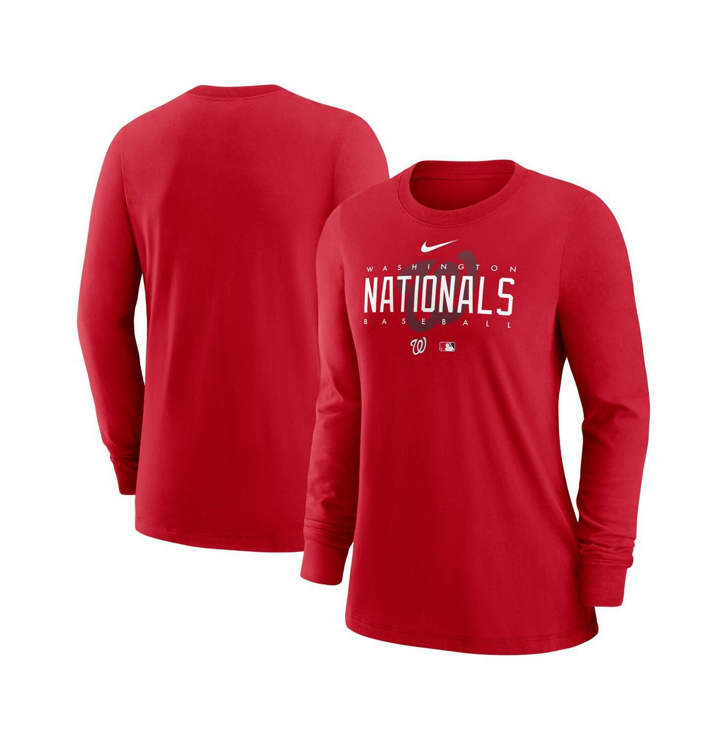 Женская футболка Nike Red Washington Nationals Authentic Collection Legend Performance Long Sleeve — фото 1
