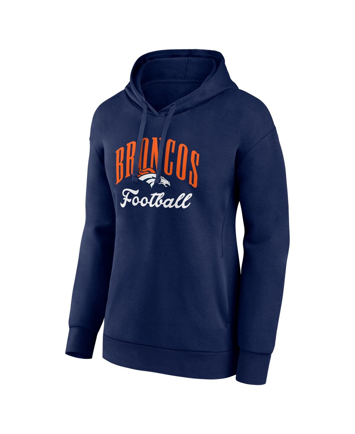 Fanatics Women's Navy Denver Broncos Team Logo Victory Script Pullover Hoodie In Blue