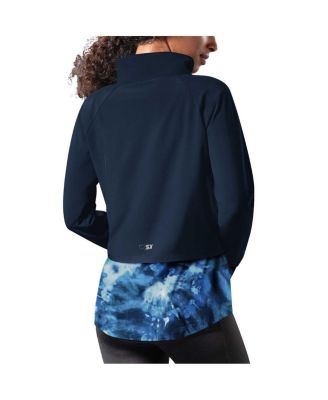 Women's Navy Seattle Seahawks Grace Raglan Full-Zip Running Jacket