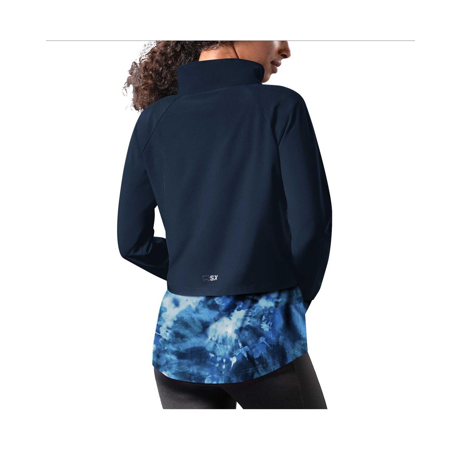 Women's Navy Chicago Bears Grace Raglan Full-Zip Running Jacket