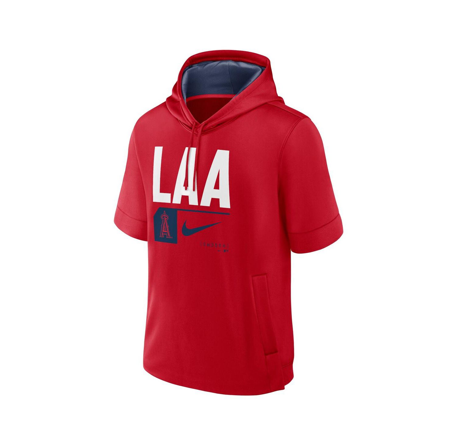Men's Red Los Angeles Angels Tri Code Lockup Short Sleeve Pullover Hoodie