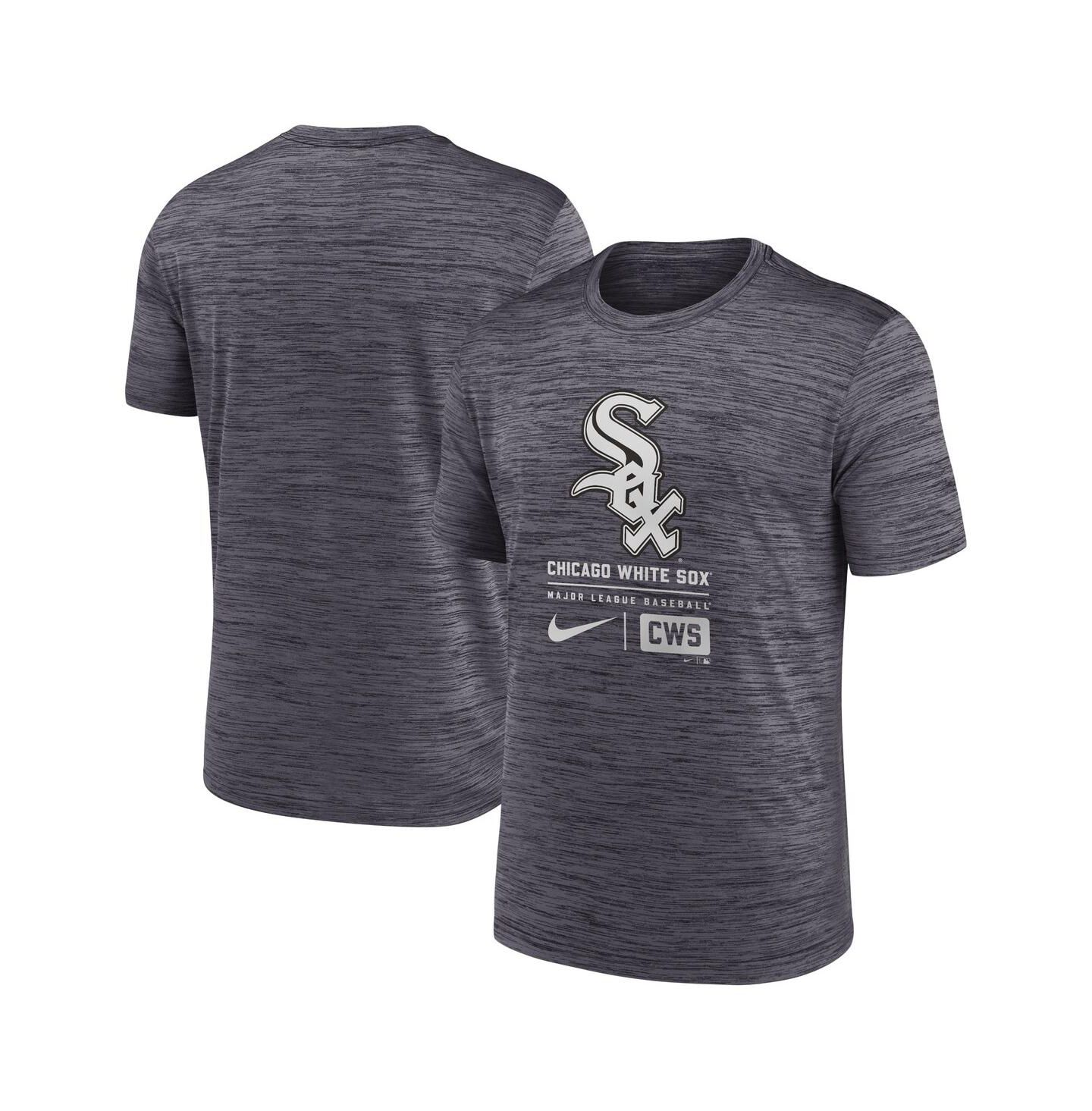 Мужская футболка Nike Charcoal Chicago White Sox Large Logo Velocity — фото 1