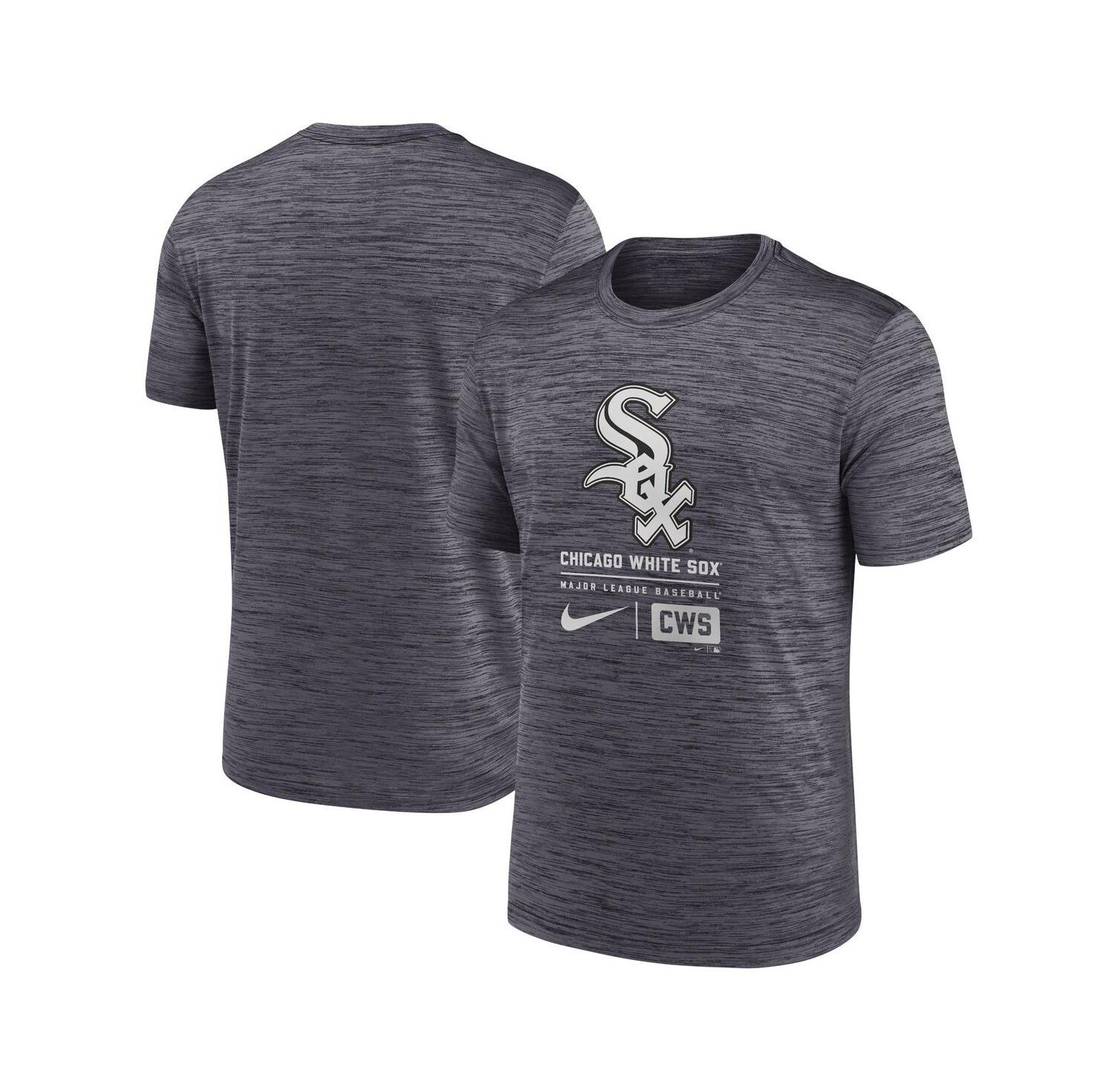 Men's Charcoal Chicago White Sox Large Logo Velocity T-Shirt
