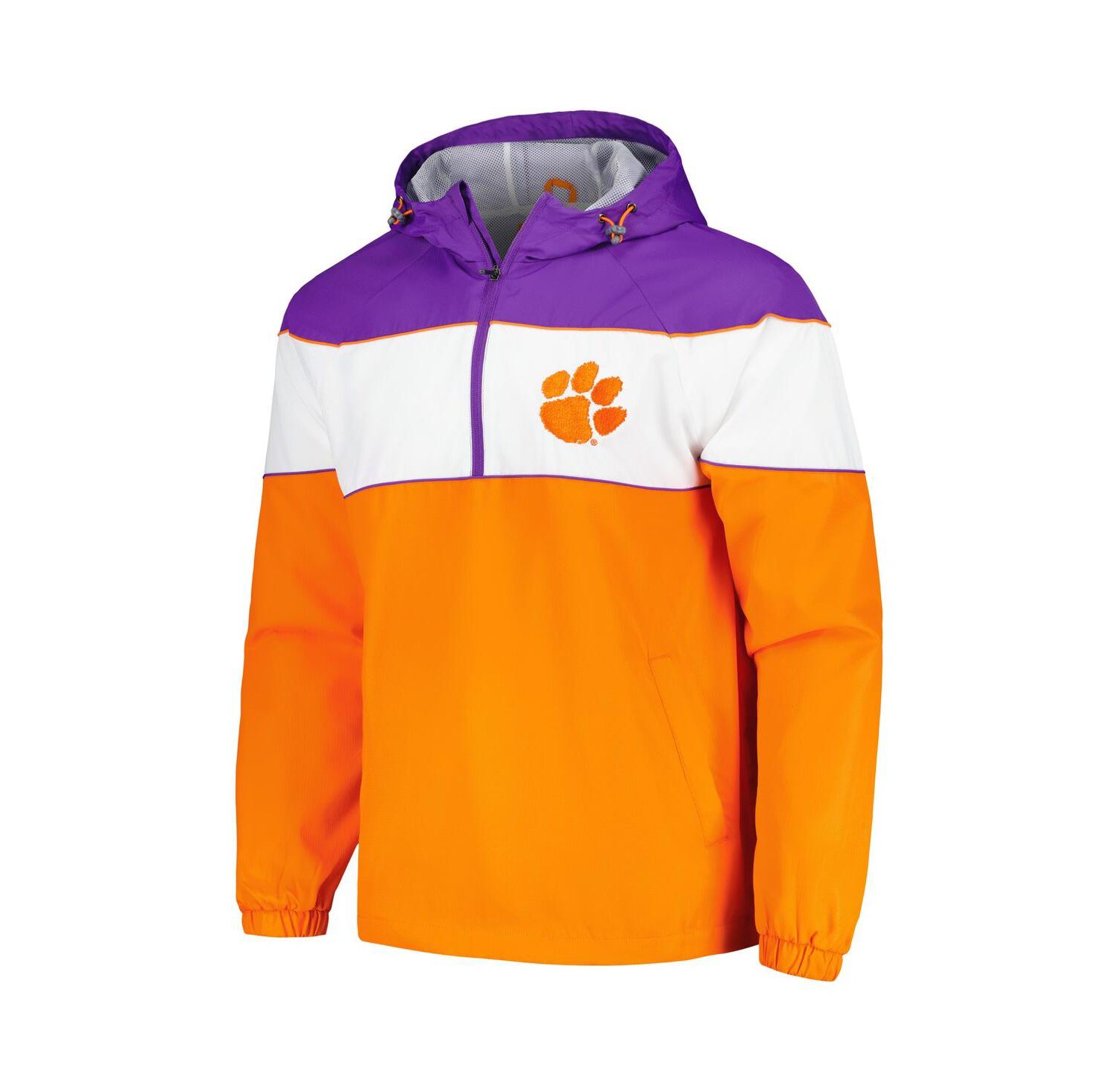 Men's Orange Clemson Tigers Center Line Half-Zip Raglan Hoodie Jacket