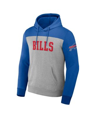 Men's Heather Gray Buffalo Bills Color Blocked Pullover Hoodie