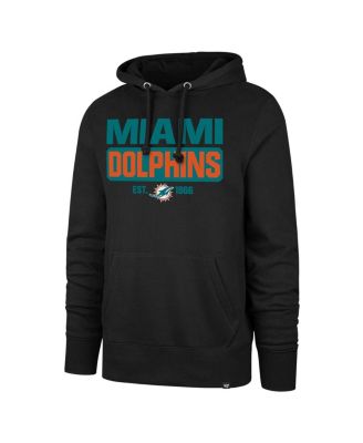 Men's Black Miami Dolphins Box Out Headline Pullover Hoodie