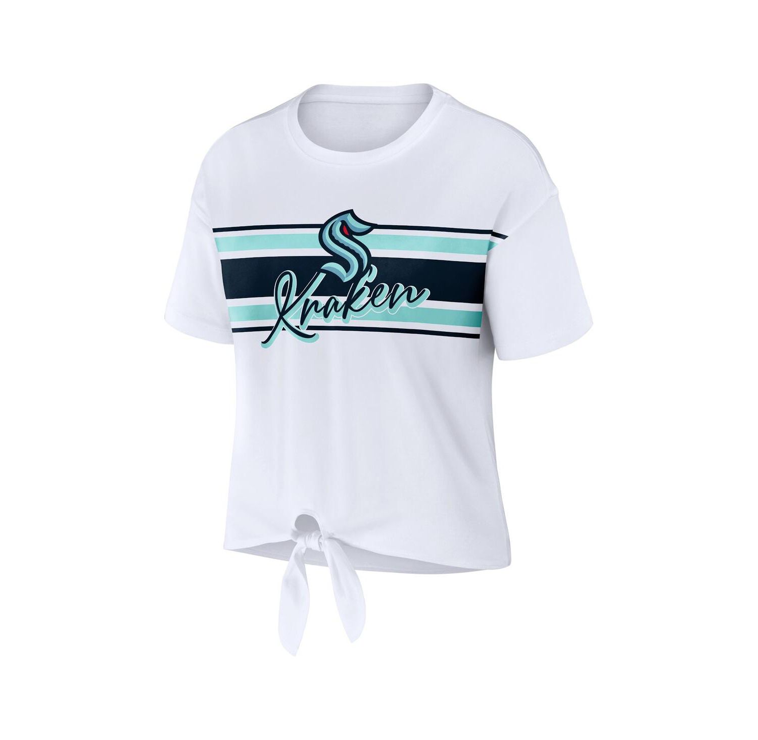 Women's White Seattle Kraken Front Knot T-Shirt
