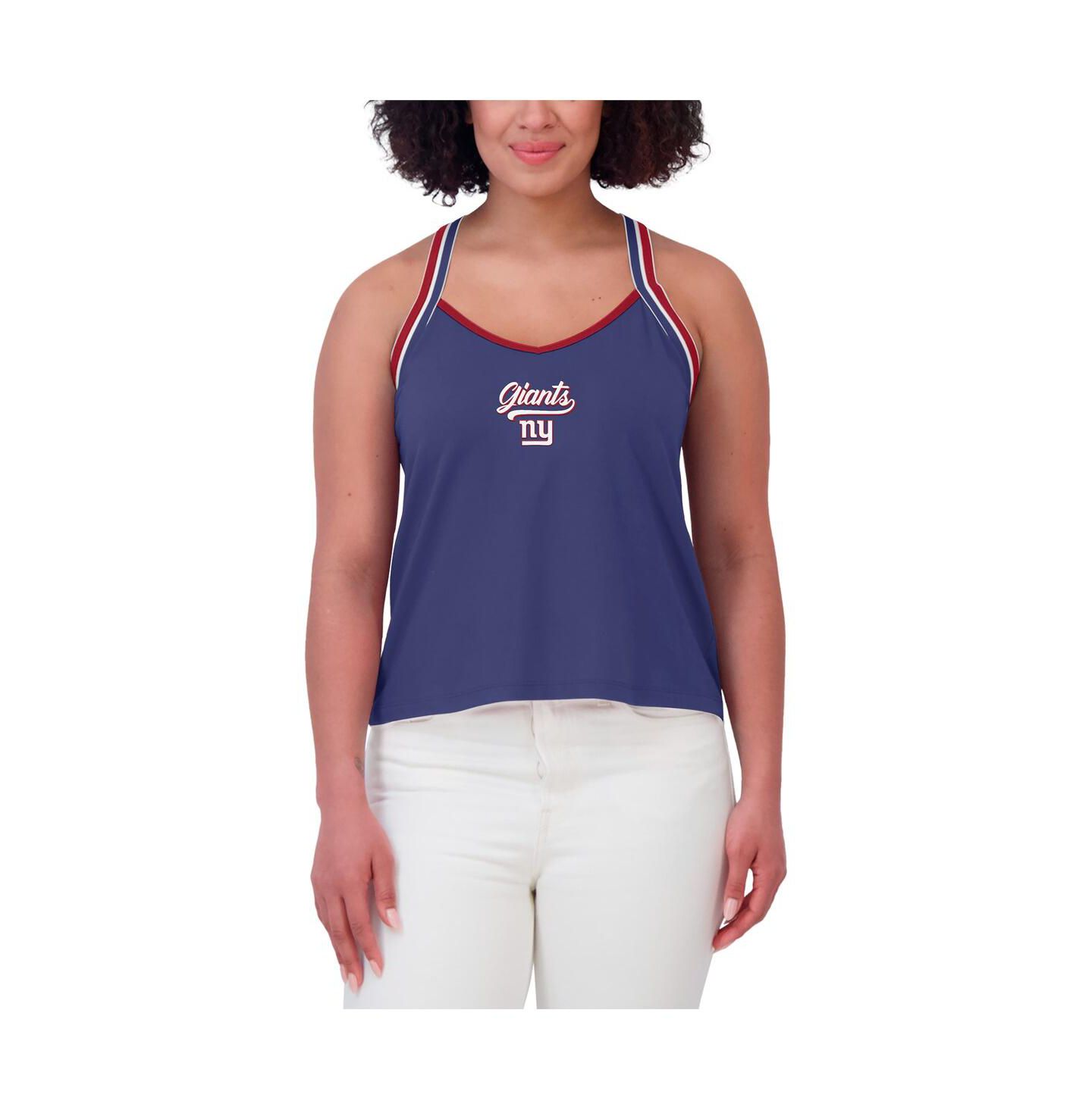 Женский топ WEAR by Erin Andrews Royal New York Giants Cross Strap Tri-Blend — фото 3