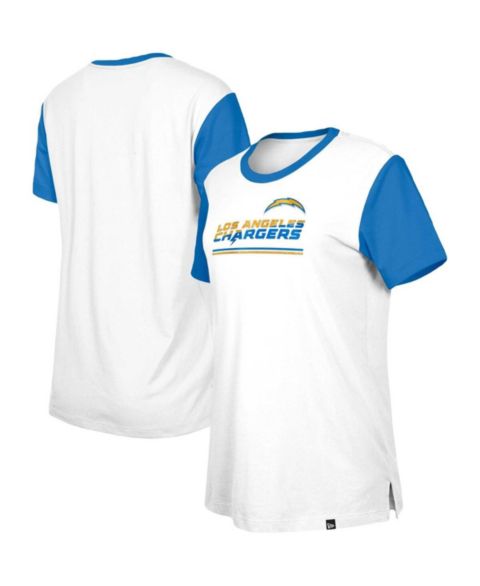Женская футболка New Era White/Blue Los Angeles Chargers Third Down Colorblock