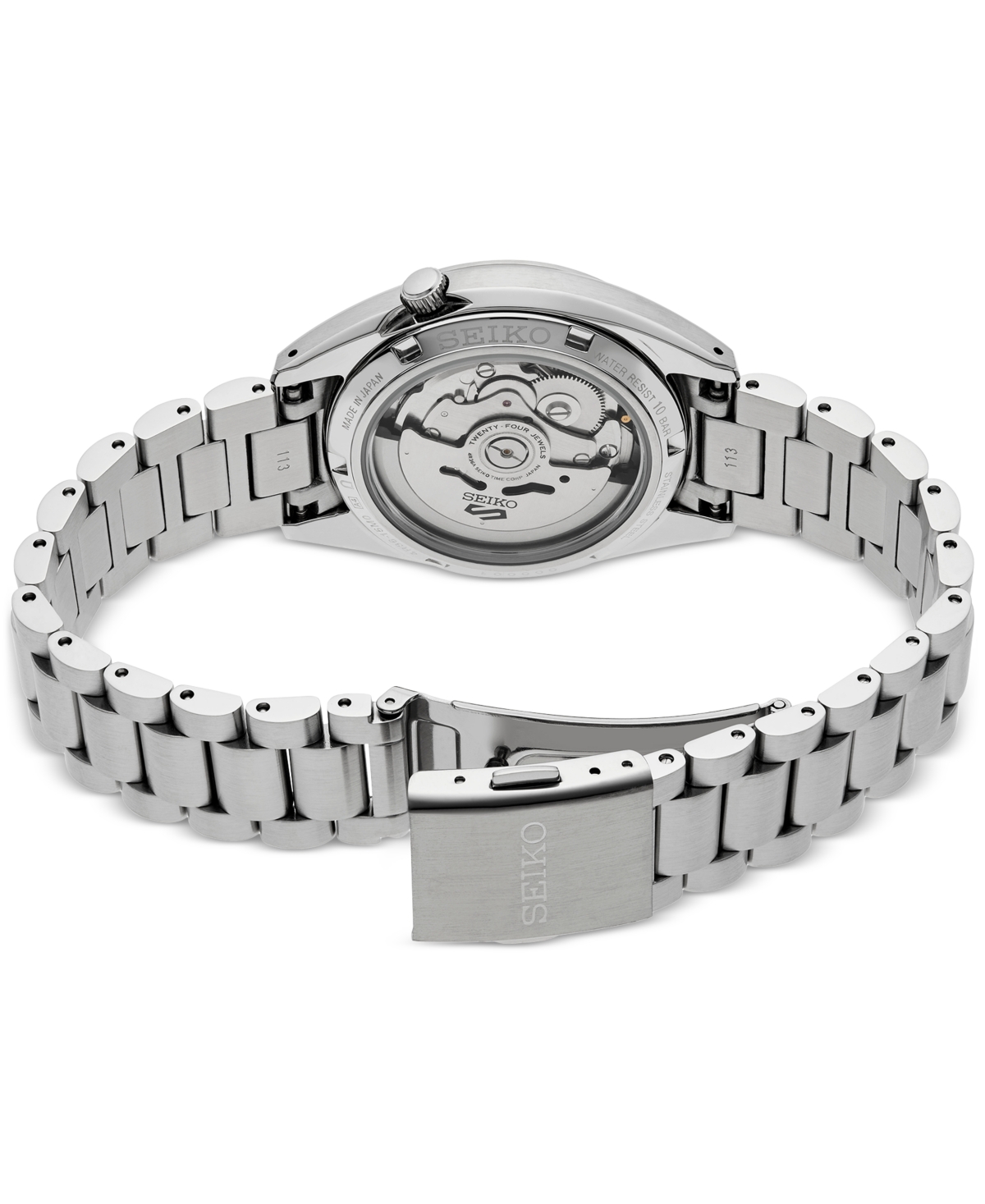 Seiko Men's Automatic 5 Sports Midsize Stainless Steel Bracelet Watch 37mm In Ivory