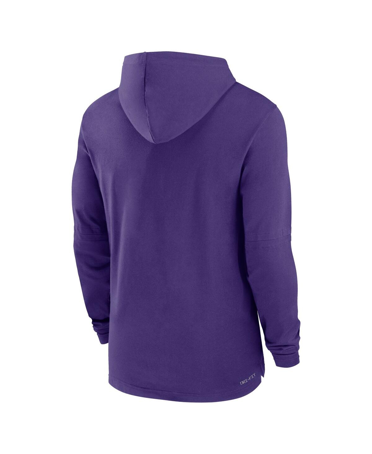 Nike Men's Lsu Tigers Sideline Hoodie Performance Long Sleeve T-Shirt