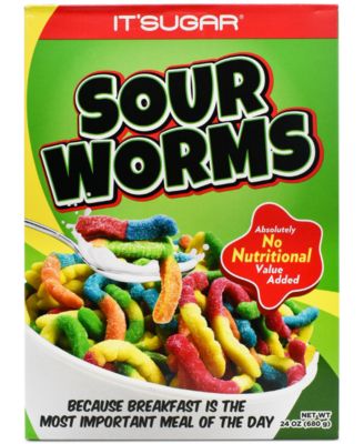 Sour Worms Cereal Gift Box, 24 oz