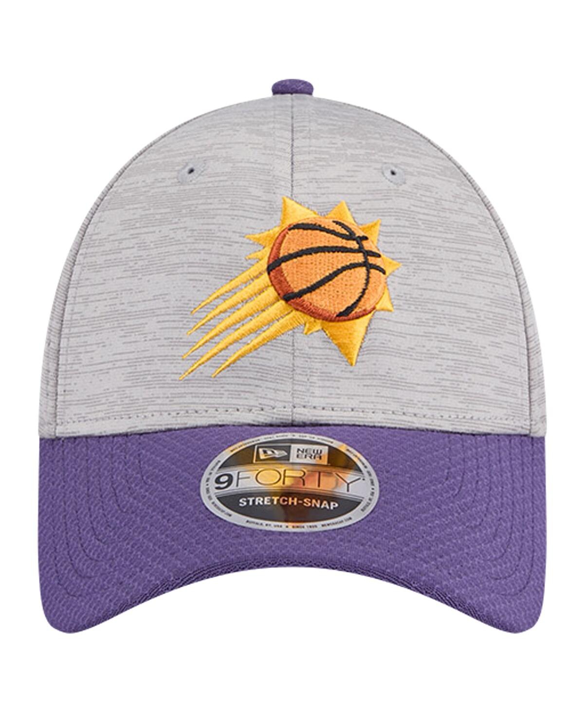New Era Men's Heather Gray/purple Phoenix Suns Active Digi-tech Two-tone 9forty Adjustable Hat In Heather Gray,purple