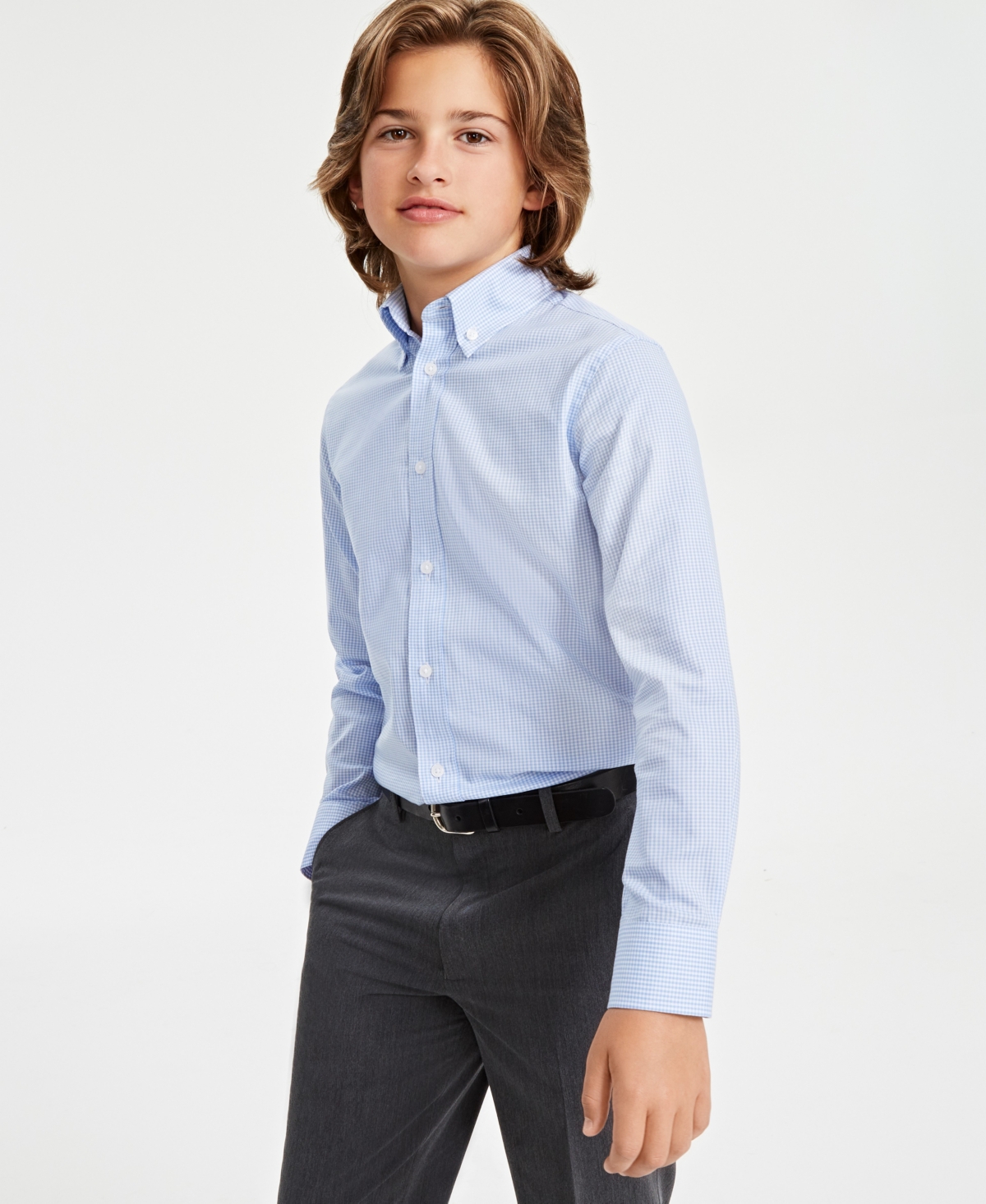 Big Boys Gingham Button Up Shirt