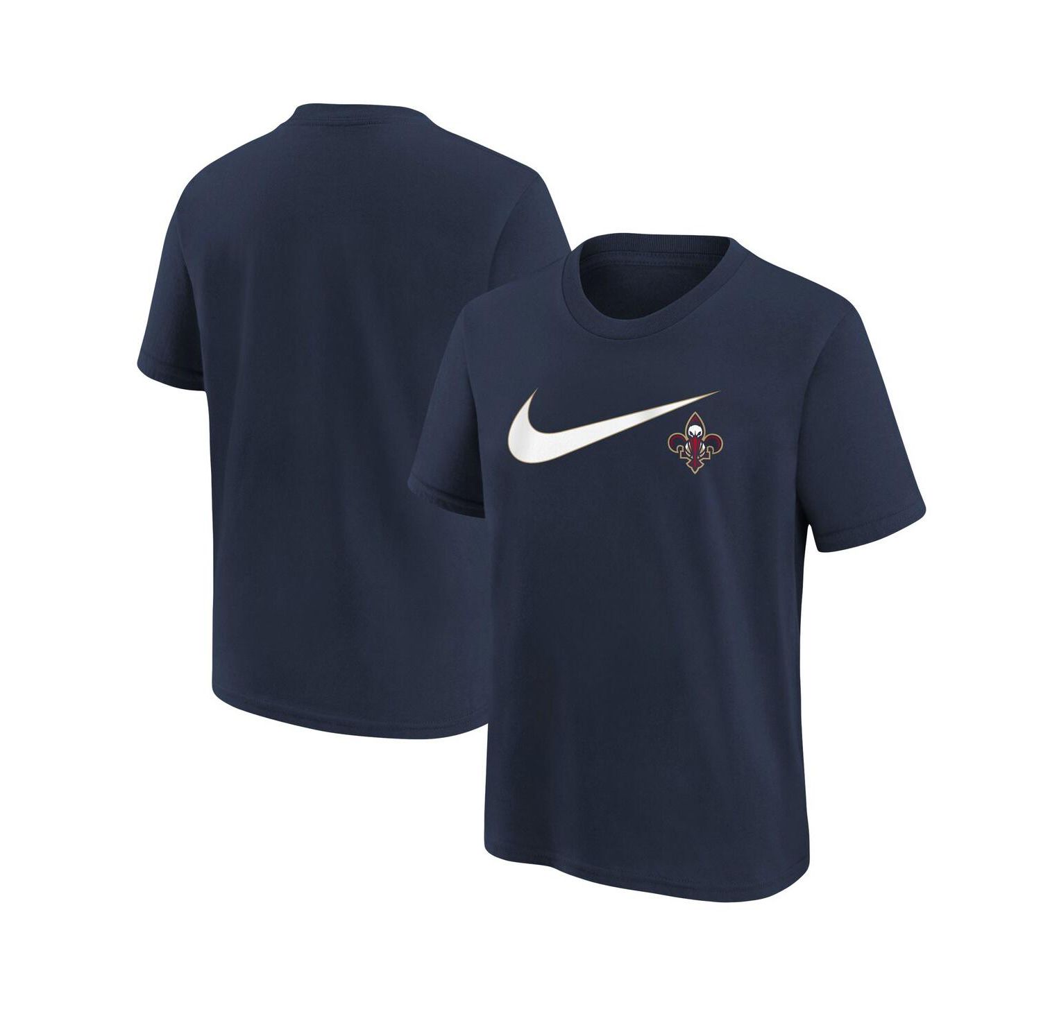 Big Boys and Girls Navy New Orleans Pelicans Swoosh T-Shirt