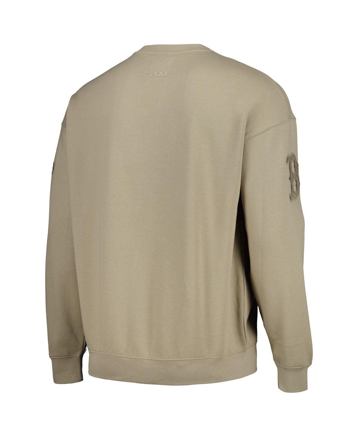 PRO STANDARD MEN'S PEWTER BOSTON RED SOX NEUTRAL DROP SHOULDER PULLOVER SWEATSHIRT 