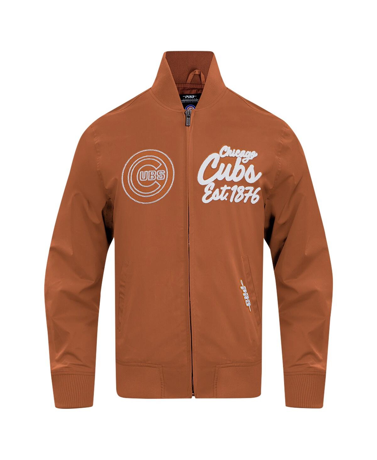 Pro Standard Men's Brown Chicago Cubs Paint The City Twill Full-zip Jacket In Brown