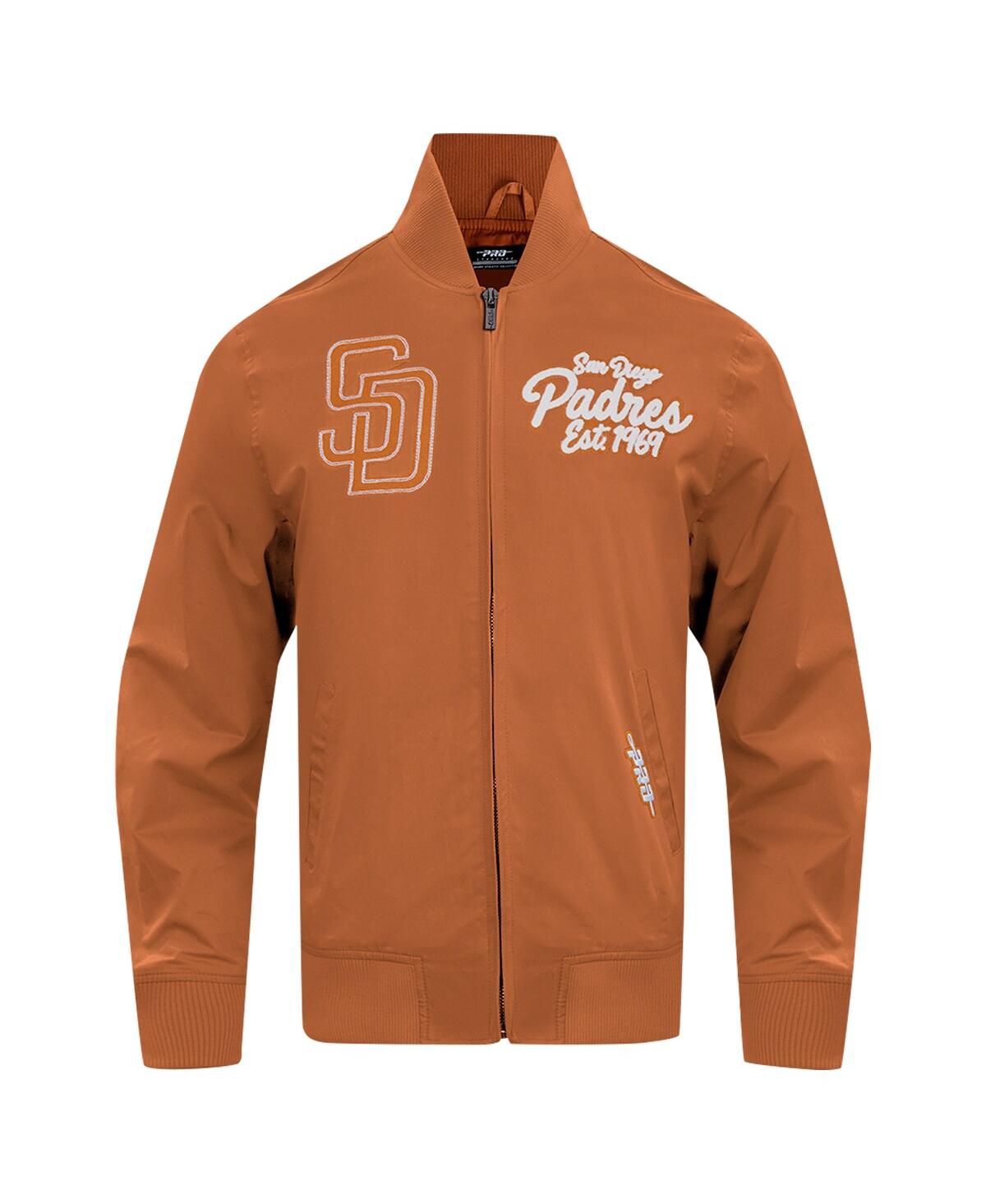 Pro Standard Men's Brown San Diego Padres Paint The City Twill Full-zip Jacket In Brown