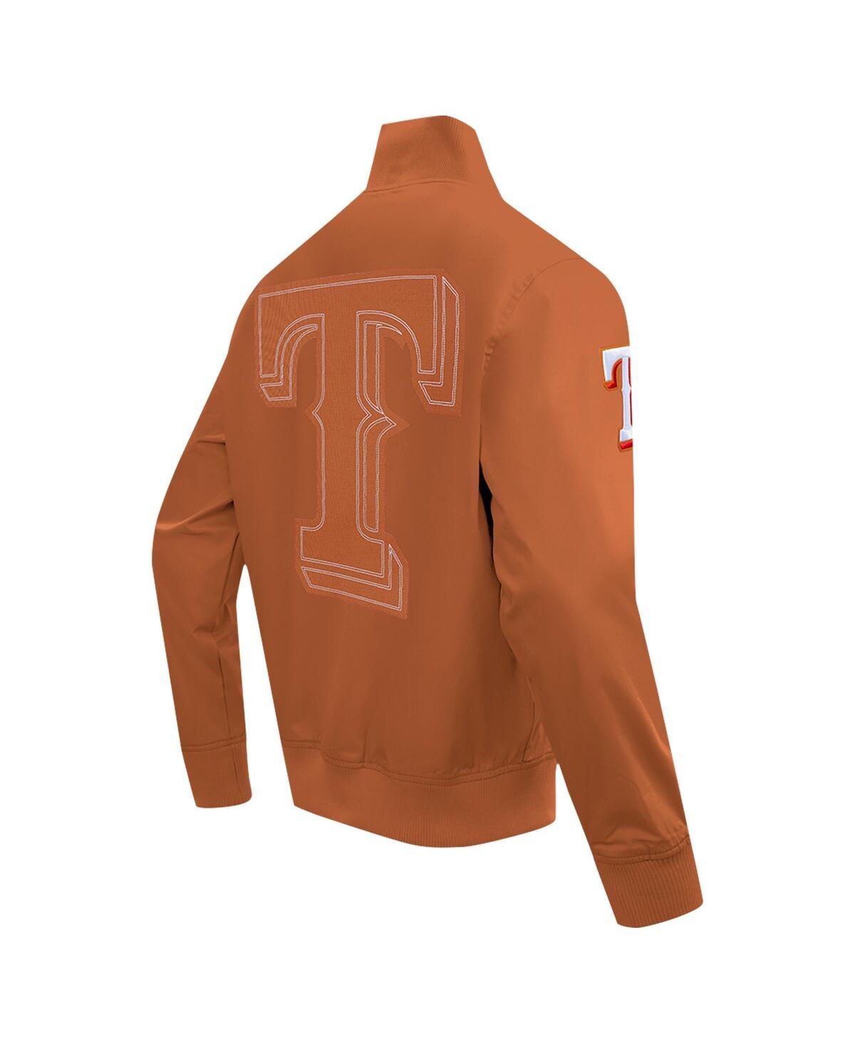 Pro Standard Men's Brown Texas Rangers Paint The City Twill Full-zip Jacket In Brown
